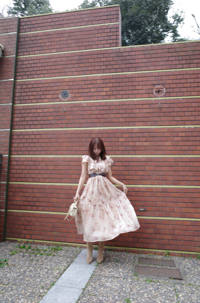Frill Sleeve Flower Dress - MISTREASS
