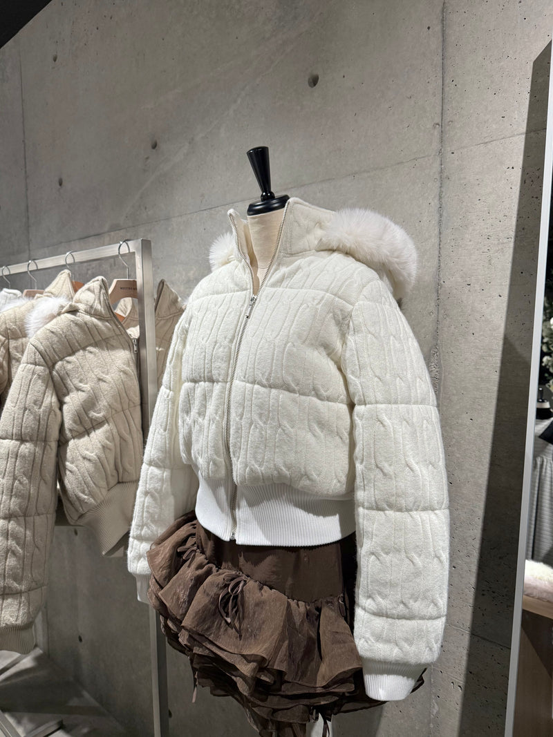 【12月上旬配送】Cable Knit Padded Jacket
