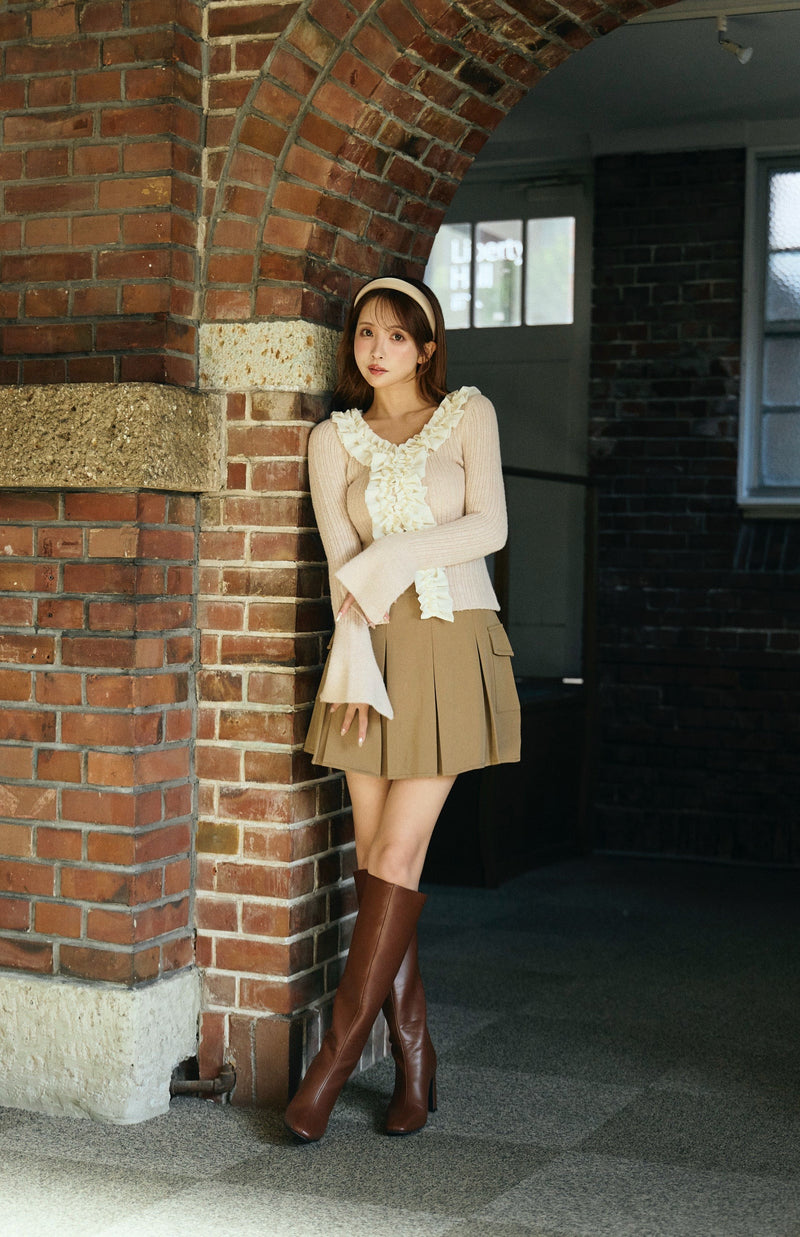 Logo Accent Square Toe Long Boots