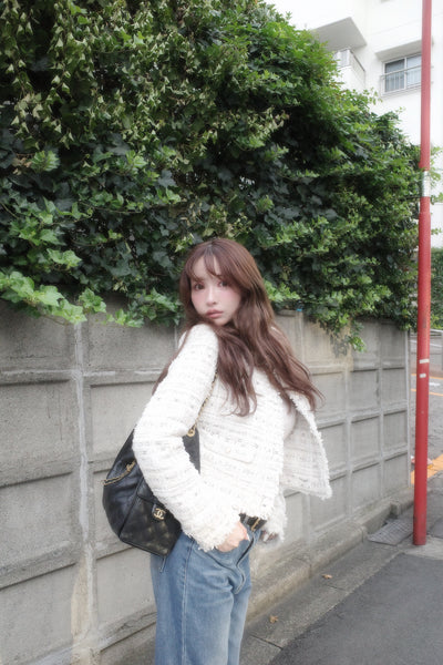 【10月下旬配送】Romantic Tweed Fringe Jacket