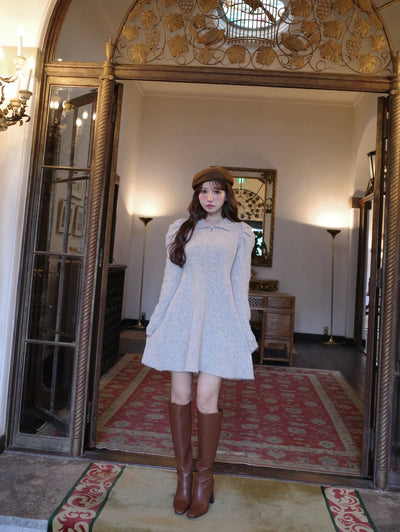【12月中旬配送】Puff Sleeve Knit Dress