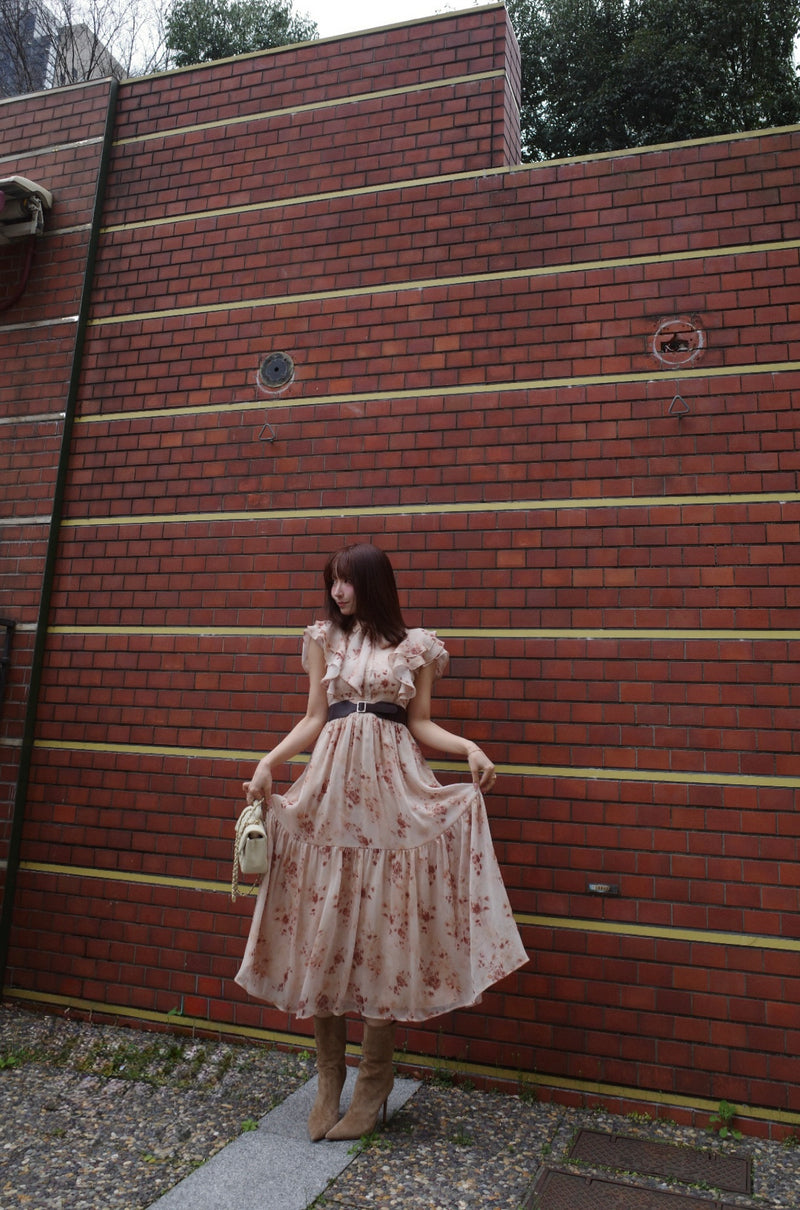 Frill Sleeve Flower Dress - MISTREASS