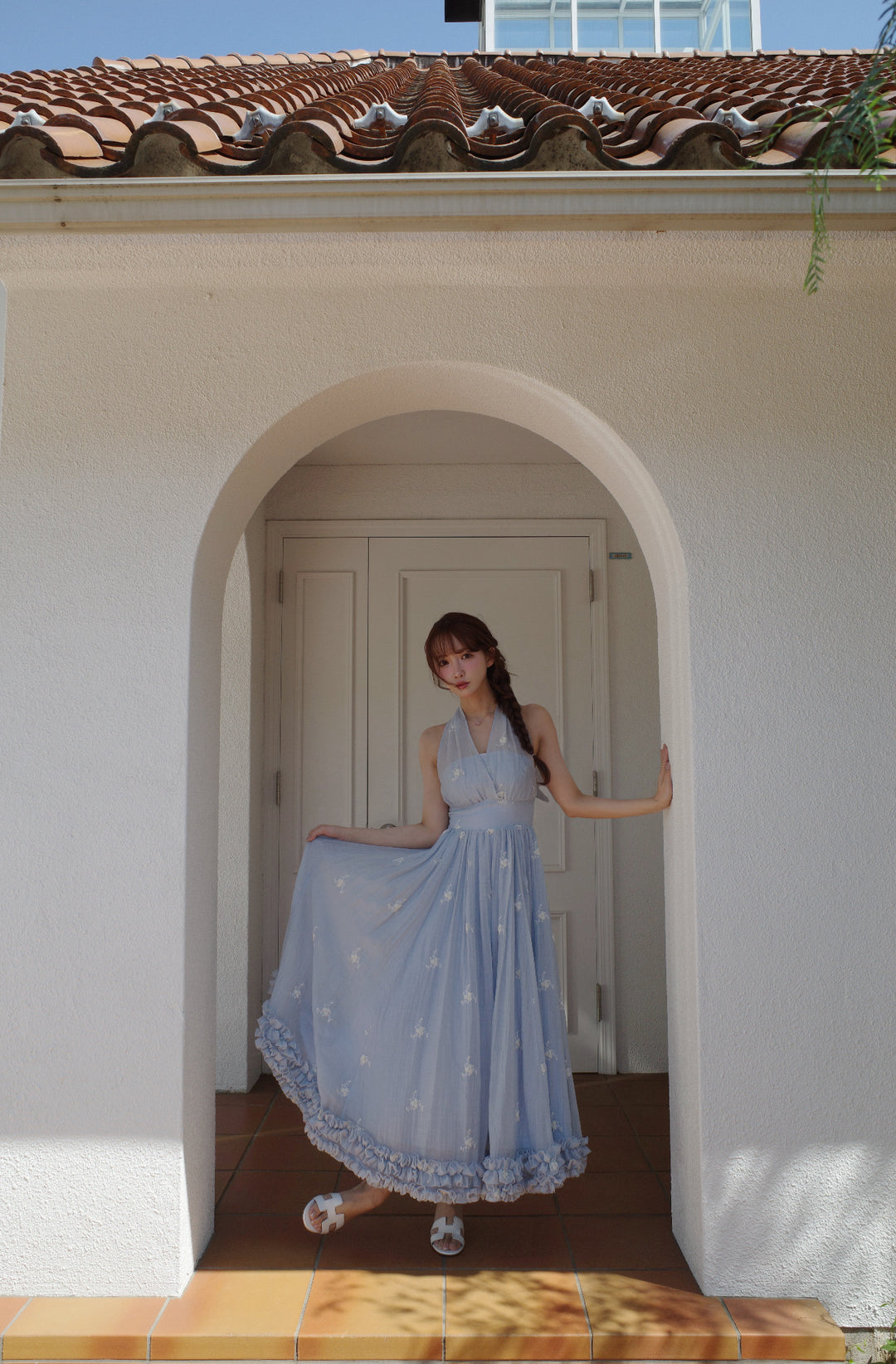 Blooming Veil Halter Dress - MISTREASS
