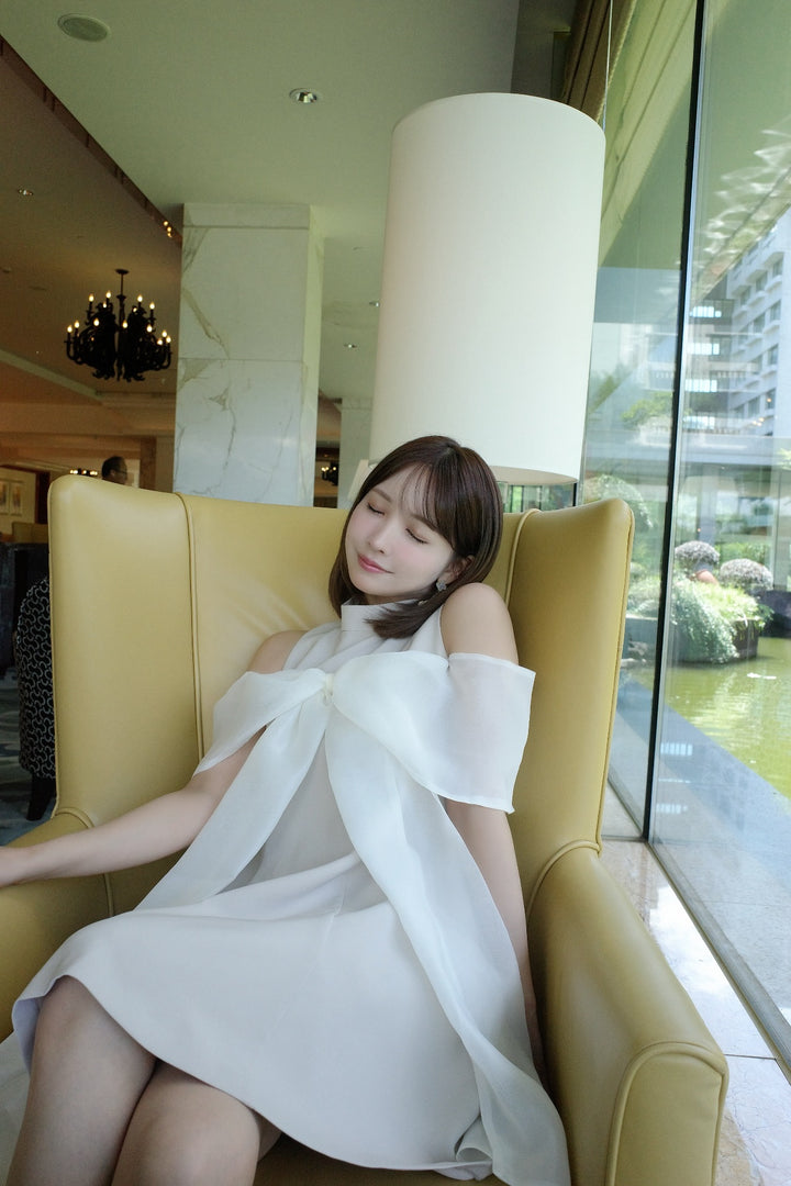 ワンピース Sheer Big Ribbon Mini Dress Sheer Big Ribbon Mini Dress - MISTREASS