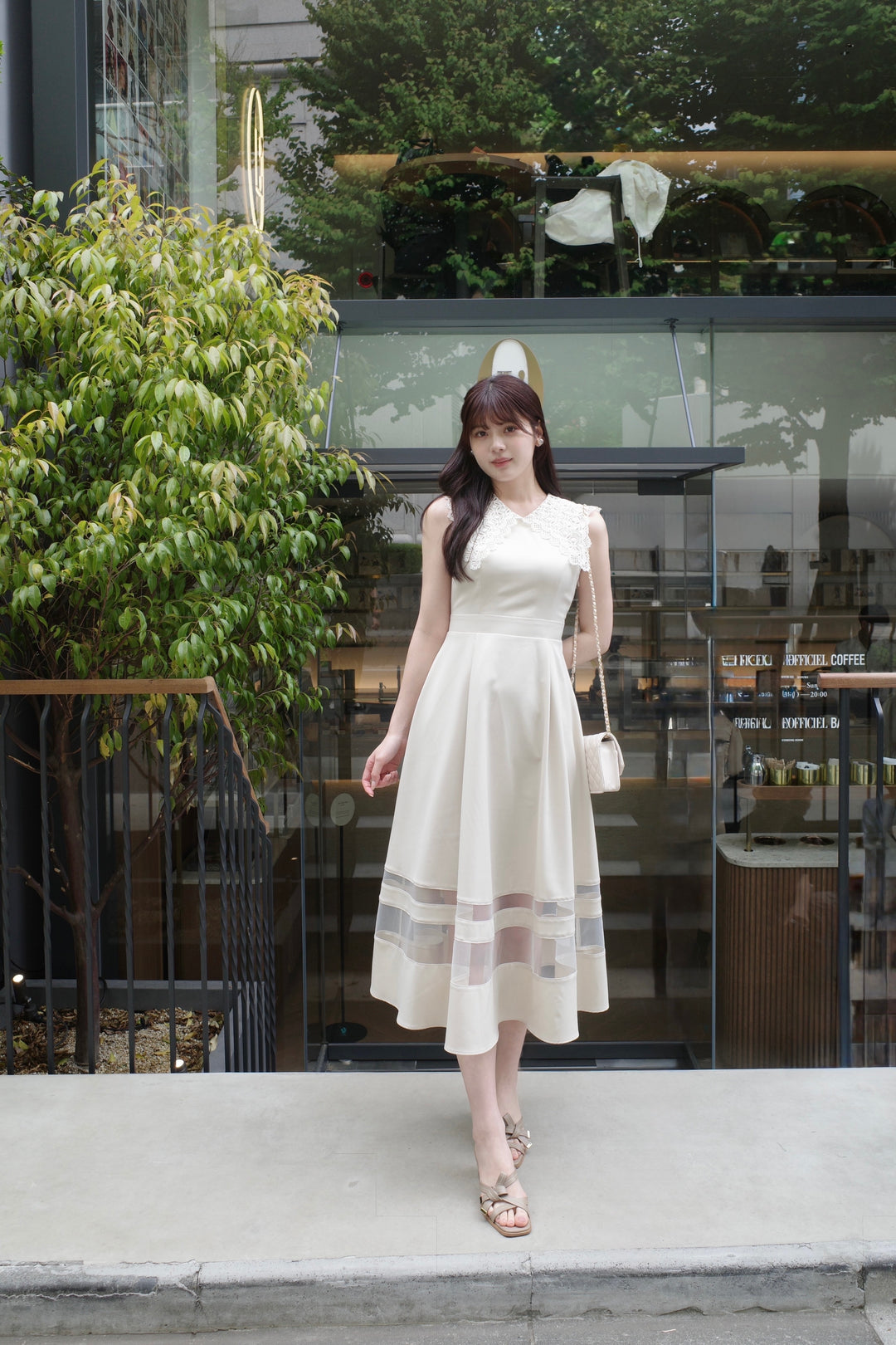 ワンピース MISTREASS Race Collar Sleeveless Dress Lace Collar Sleeveless Dress - MISTREASS