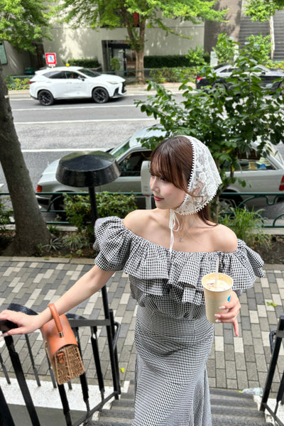 Gingham Check Frill Top & Long Skirt