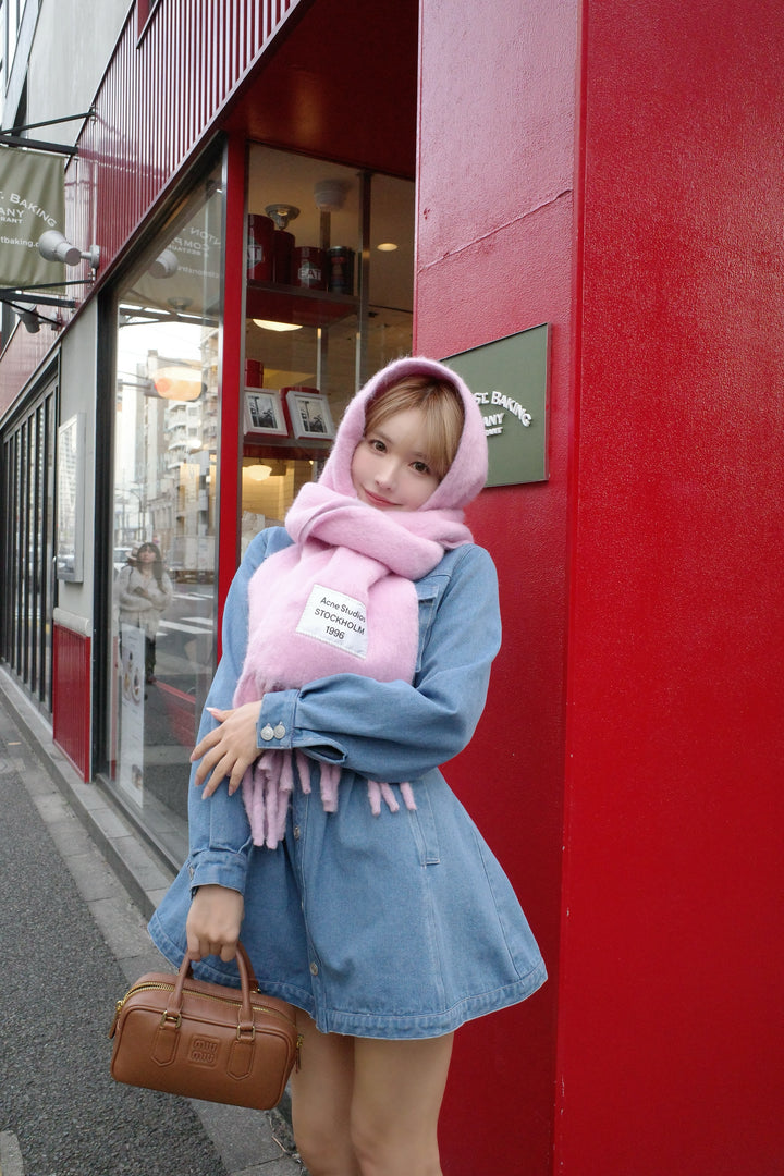 MISTREASS ミストレアス デニムミニワンピース Pin Tuck Denim Mini Shirt Dress - MISTREASS