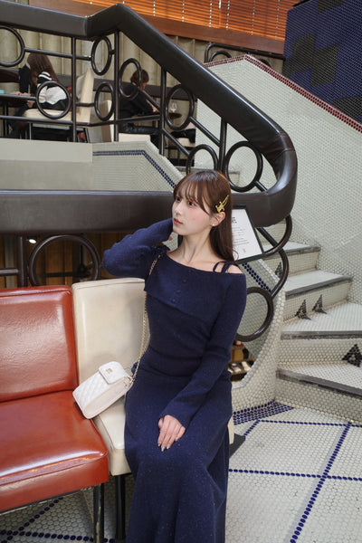 【2月上旬配送】Sparkling Knit Layered Dress