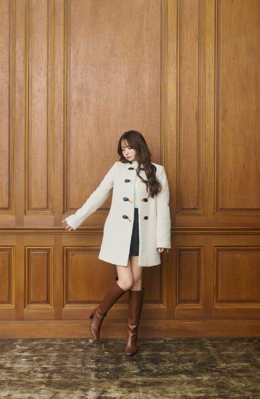 Elegant Bit Bouclé Coat - MISTREASS