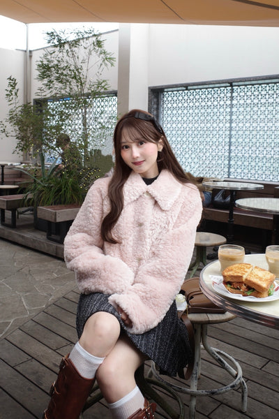 Fluffy Boa Crop Jacket