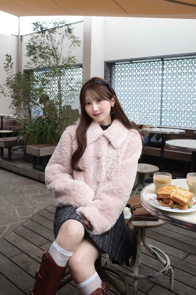 Fluffy Boa Crop Jacket