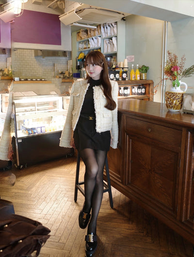 【10月下旬配送】Romantic Tweed Fringe Jacket