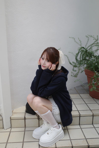 Sweat Hoodie & Frill Skirt Set
