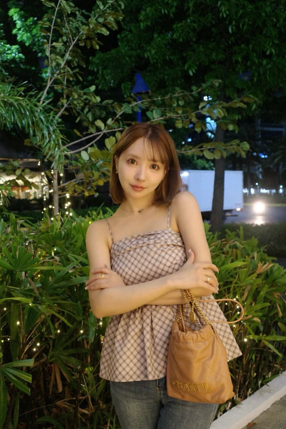 ミストレアス Plaid Gathering Peplum Camisole Plaid Gathering Peplum Camisole - MISTREASS