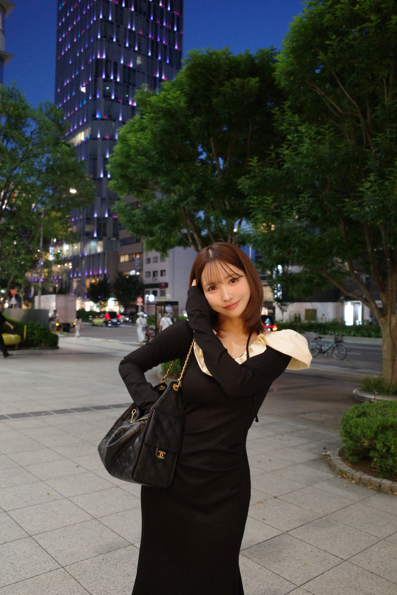 【9月下旬配送】Whipped Ruffle Semi-Mermaid Dress