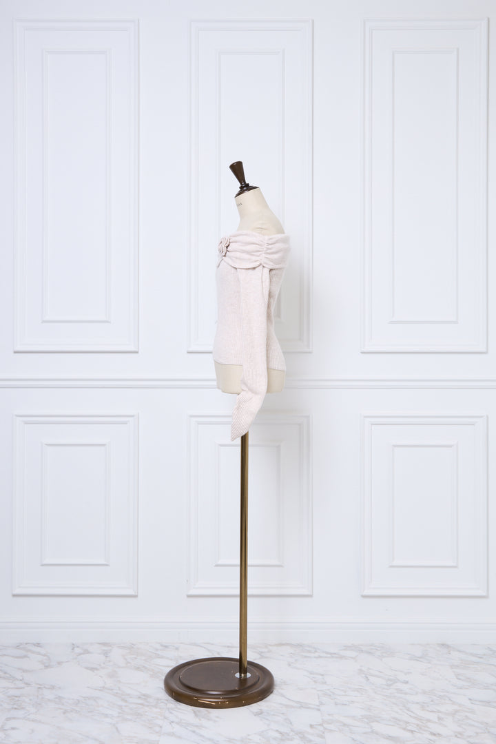 Petal Charm Off-Shoulder Knit - MISTREASS