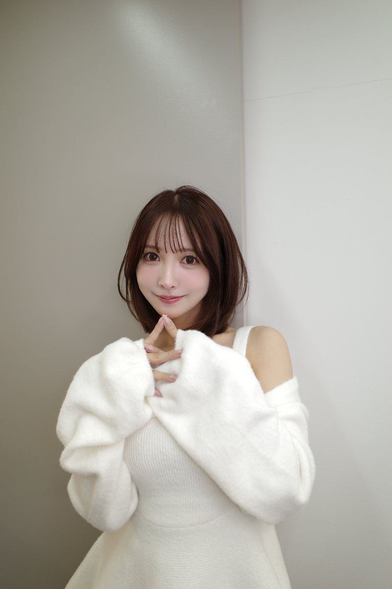 【10月上旬配送】Fuzzy Knit Peplum Cami & Bolero Set