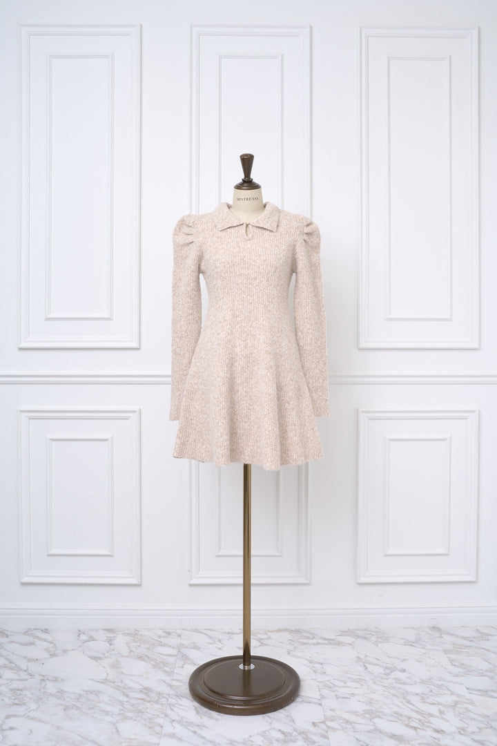 ミストレアスScalloped Balloon Knit Dressニットワンピ Puff Sleeve Knit Dress - MISTREASS