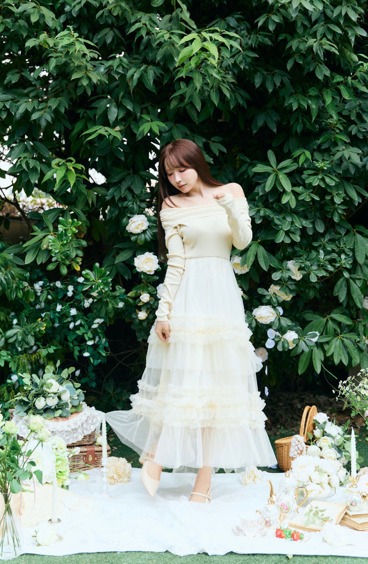 Off Shoulder Tulle Dress - MISTREASS