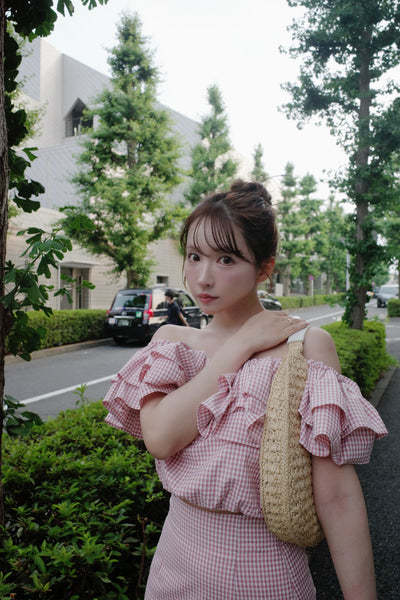Gingham Check Frill Top & Long Skirt