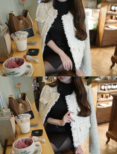 【10月下旬配送】Romantic Tweed Fringe Jacket