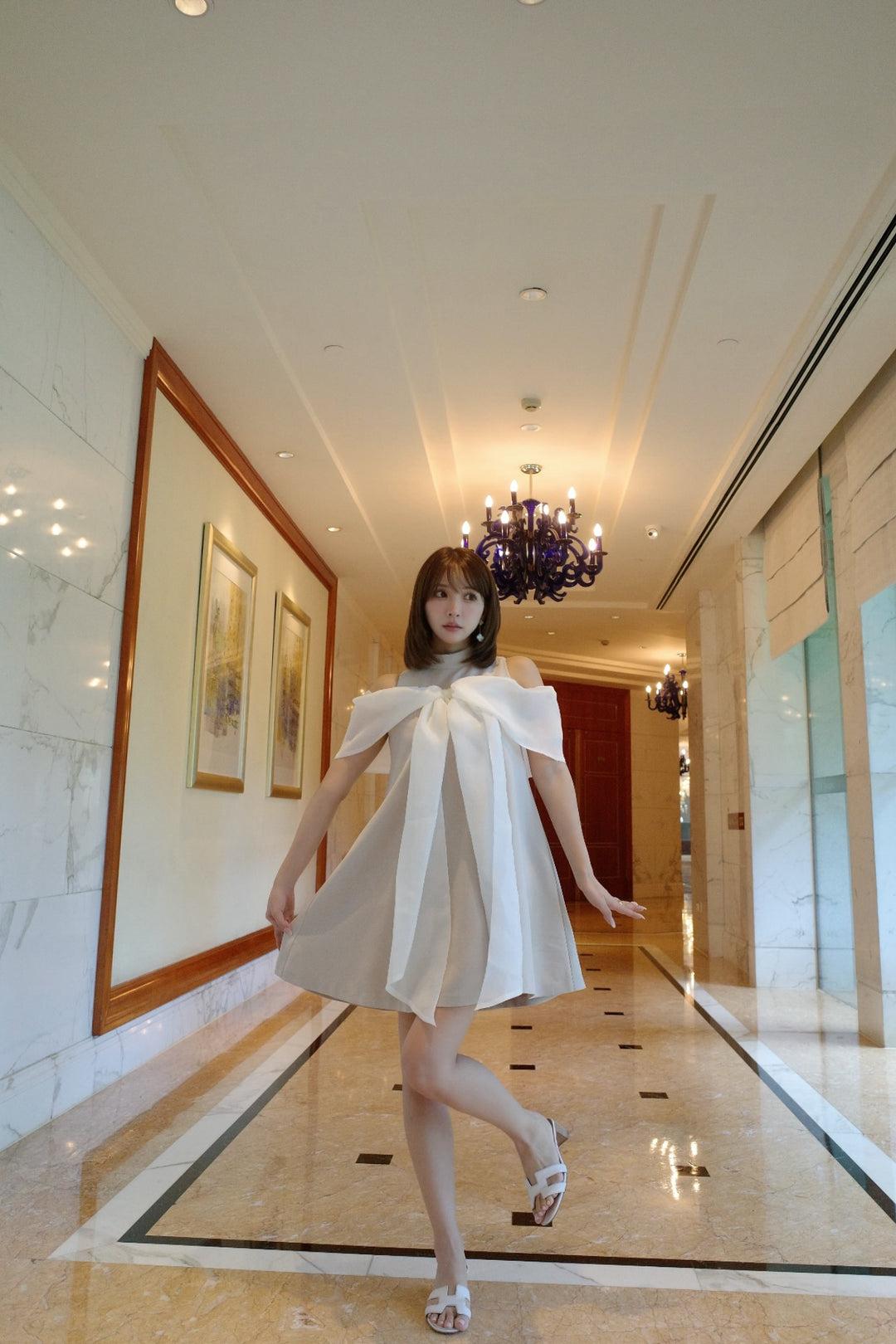 新品 mistreass Sheer Big Ribbon Mini Dress Sheer Big Ribbon Mini Dress - MISTREASS
