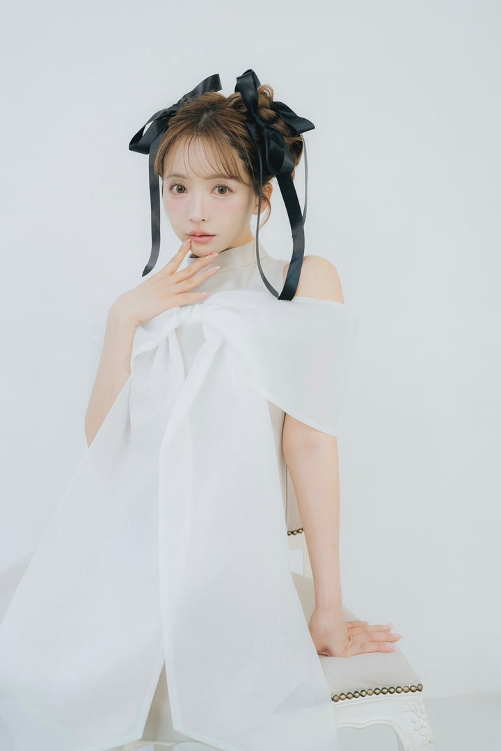 ワンピース Sheer Big Ribbon Mini Dress Sheer Big Ribbon Mini Dress - MISTREASS