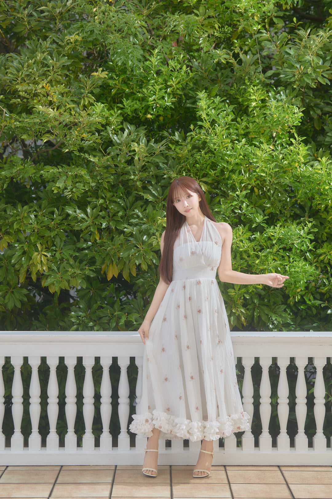 Blooming Veil Halter Dress - MISTREASS
