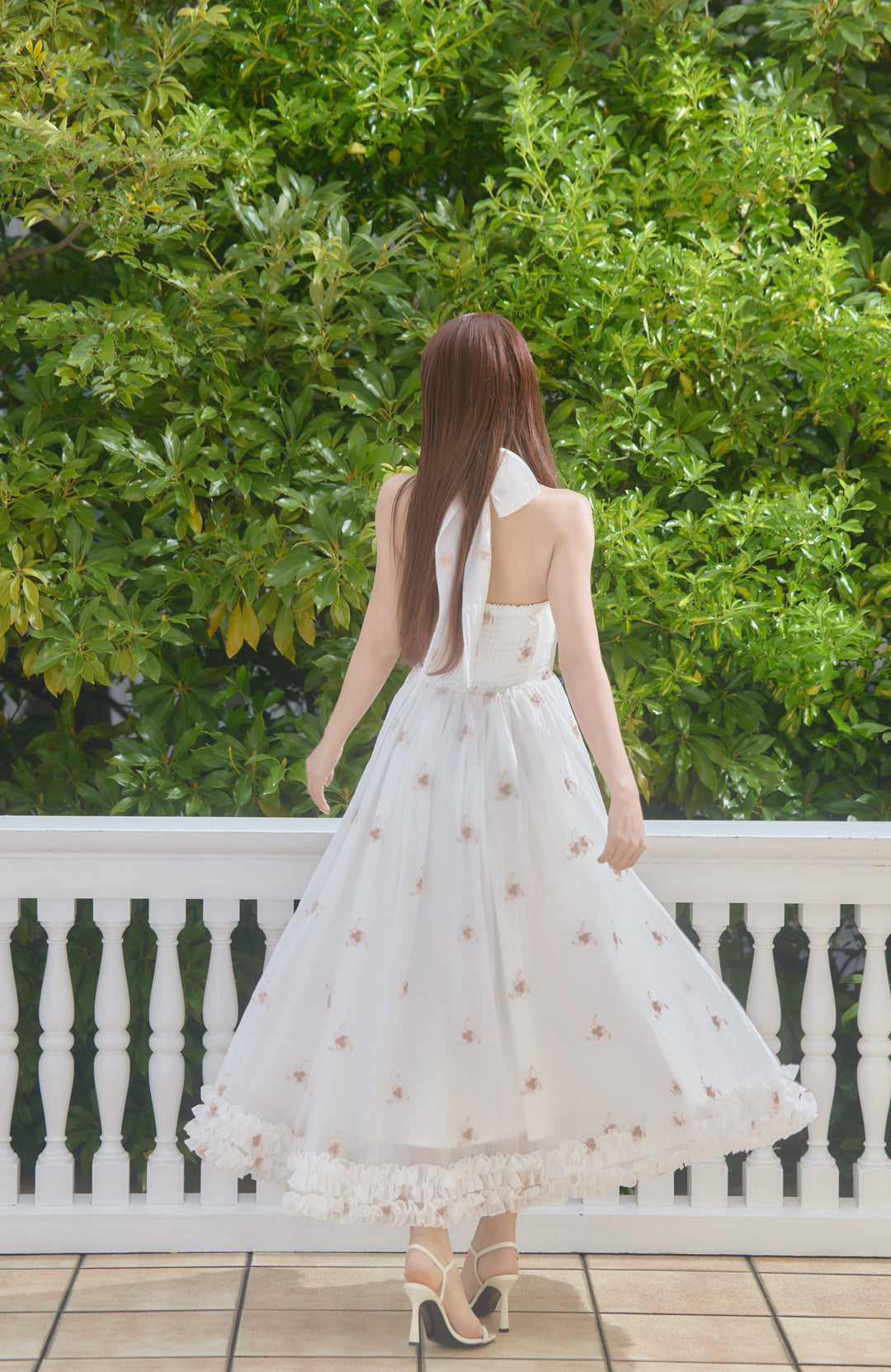 Blooming Veil Halter Dress - MISTREASS