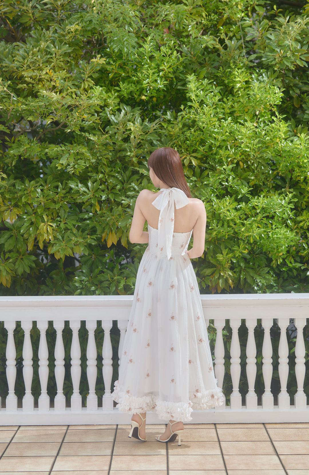 Blooming Veil Halter Dress - MISTREASS