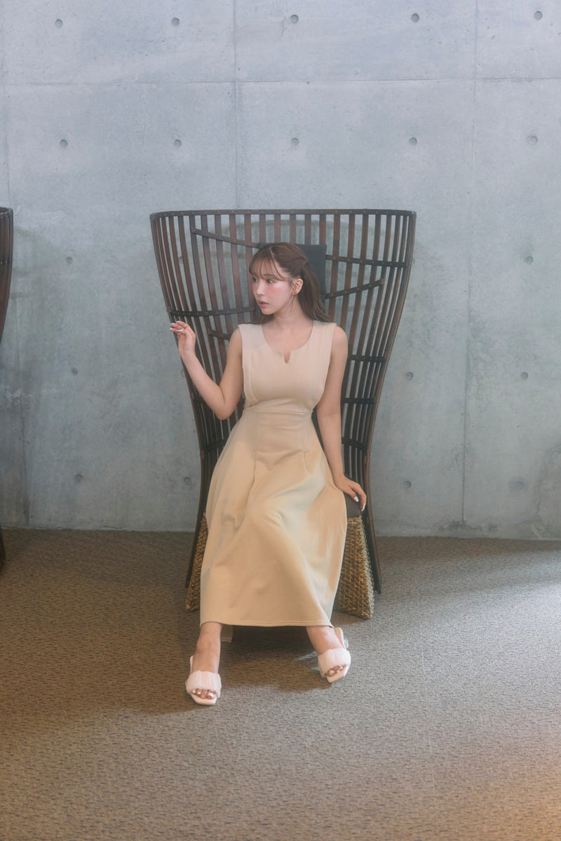 Key Neck Sleeveless Sweatshirt Dress