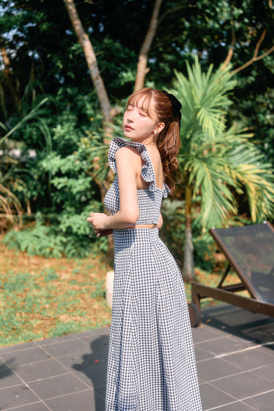 Checkered Top & Skirt Set