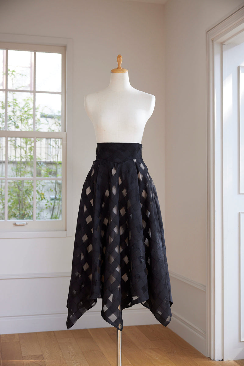 Sheer Plaid High-West Skirt