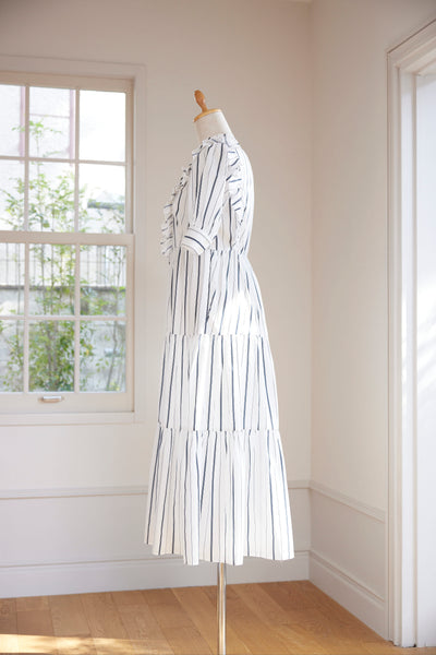 Stripe Pattern Frill Dress