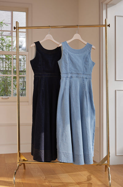 Sleeveless Denim Stitch Dress