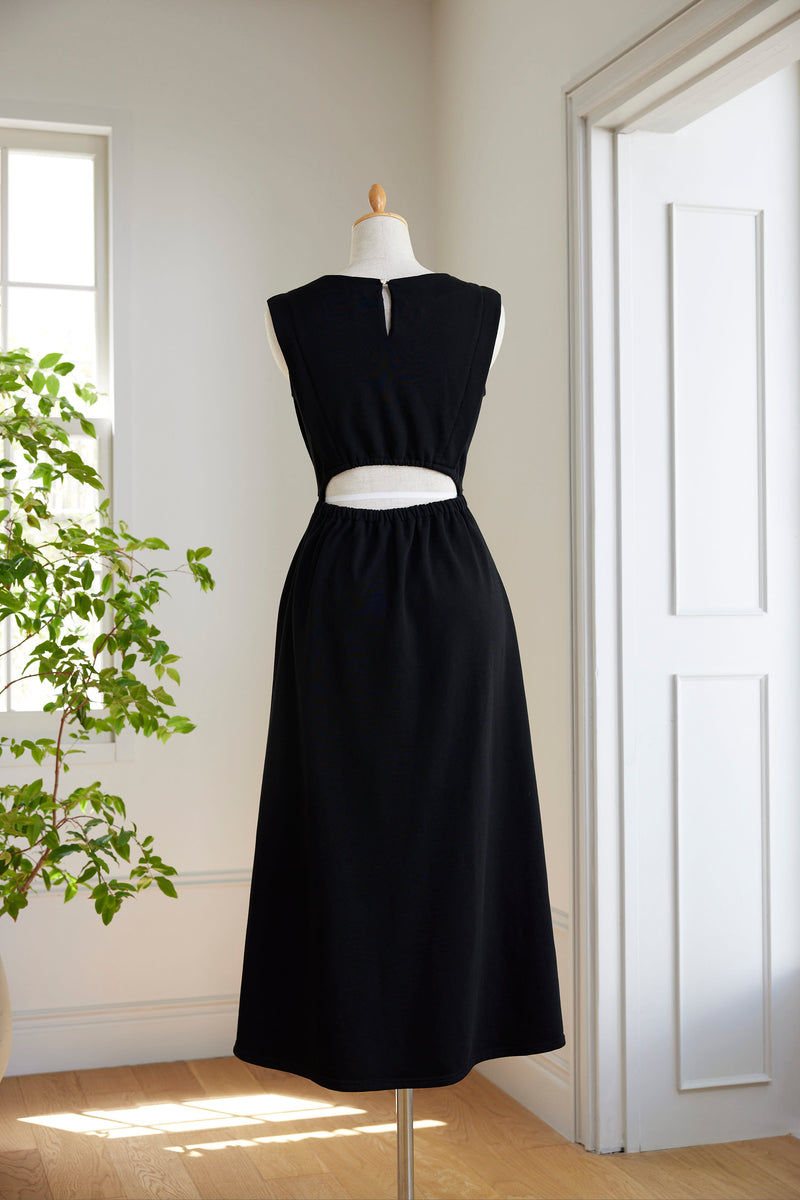 Key Neck Sleeveless Sweatshirt Dress