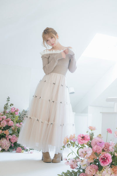 Mini Ribbon Volume Tulle Tiered Skirt