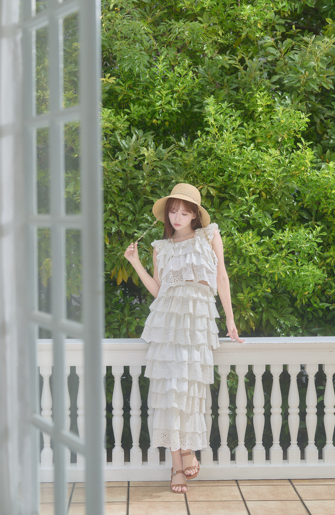 ワンピース MISTREASS Luxe Cotton Lace Tiered Set-Up Luxe Cotton Lace Tiered Set-Up - MISTREASS