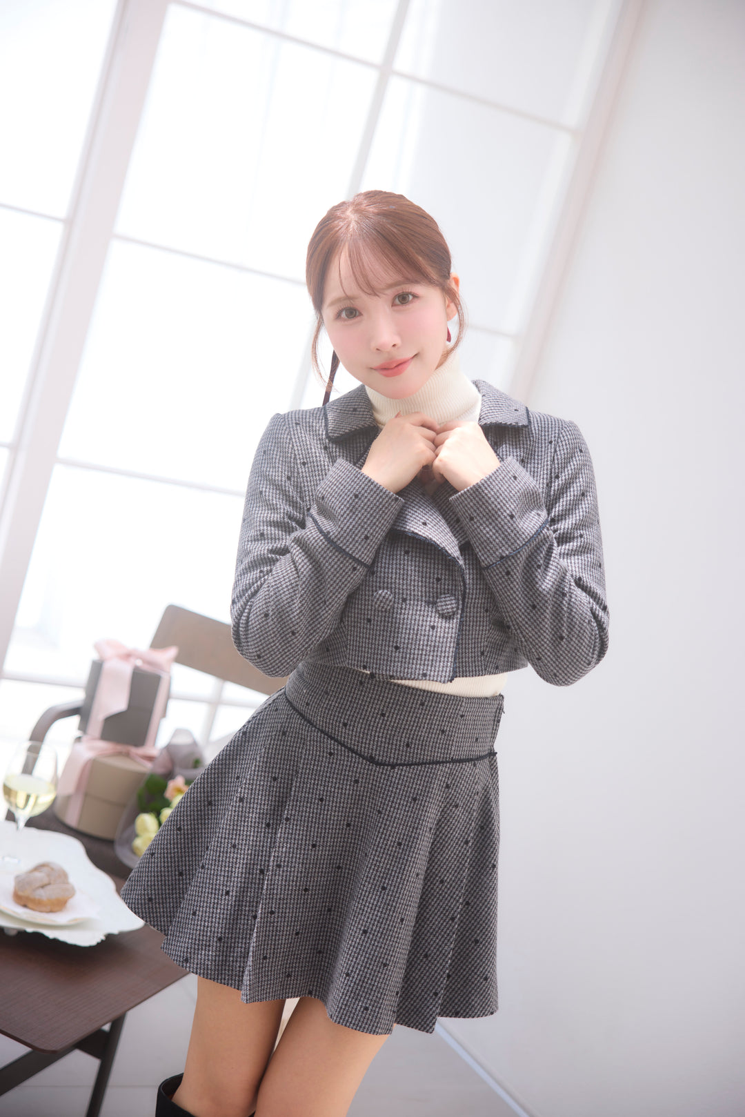 Dot Frocky Tweed Mini Skirt - MISTREASS