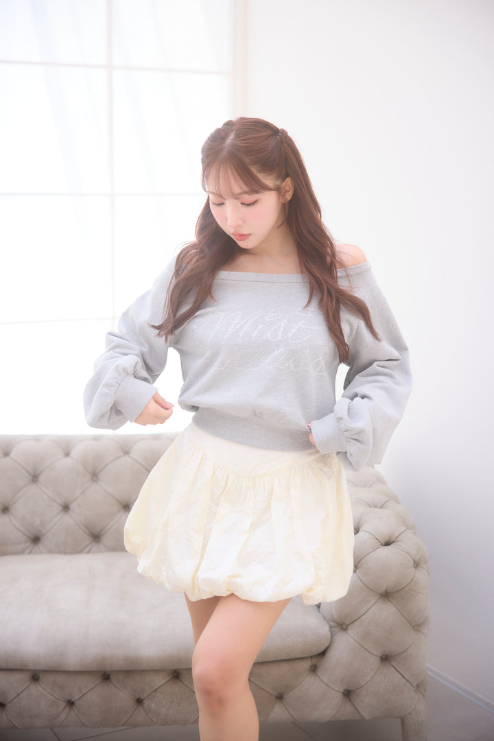 Ribbon Jacquard Balloon Skirt - MISTREASS