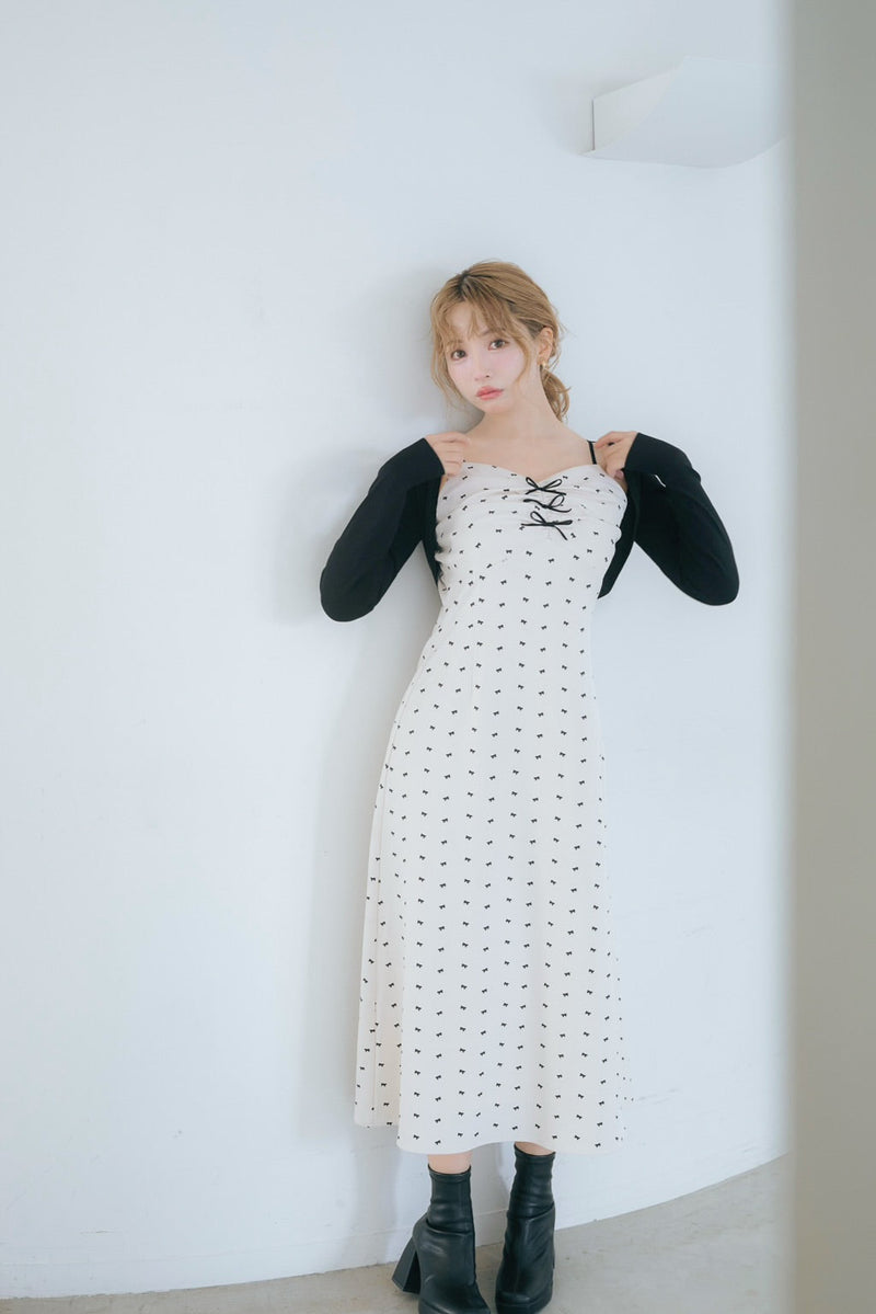 【3月中旬配送】Mini-Ribbon Camisole Dress & Bolero