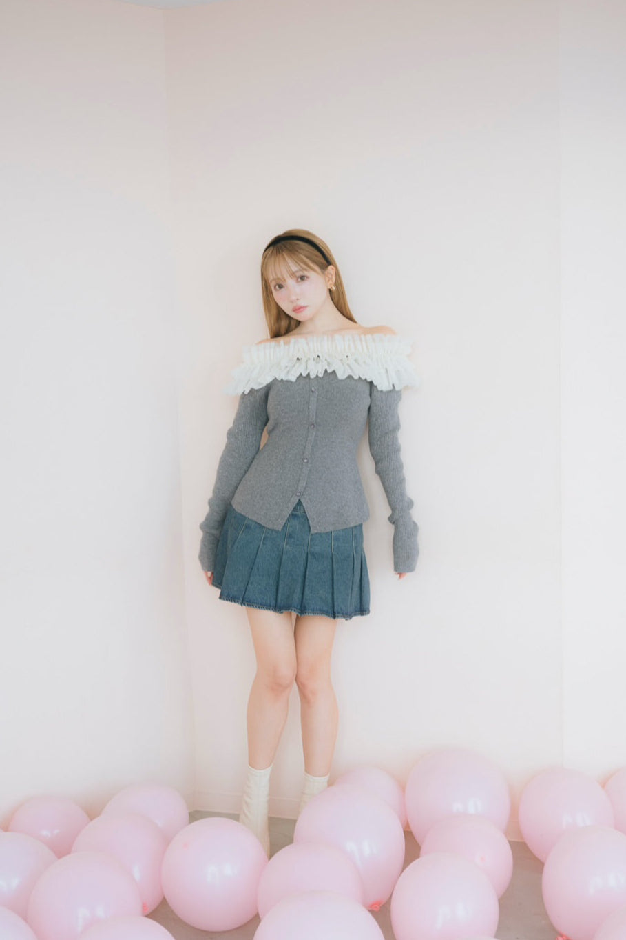 Frilly Off Shoulder Knit Top - MISTREASS