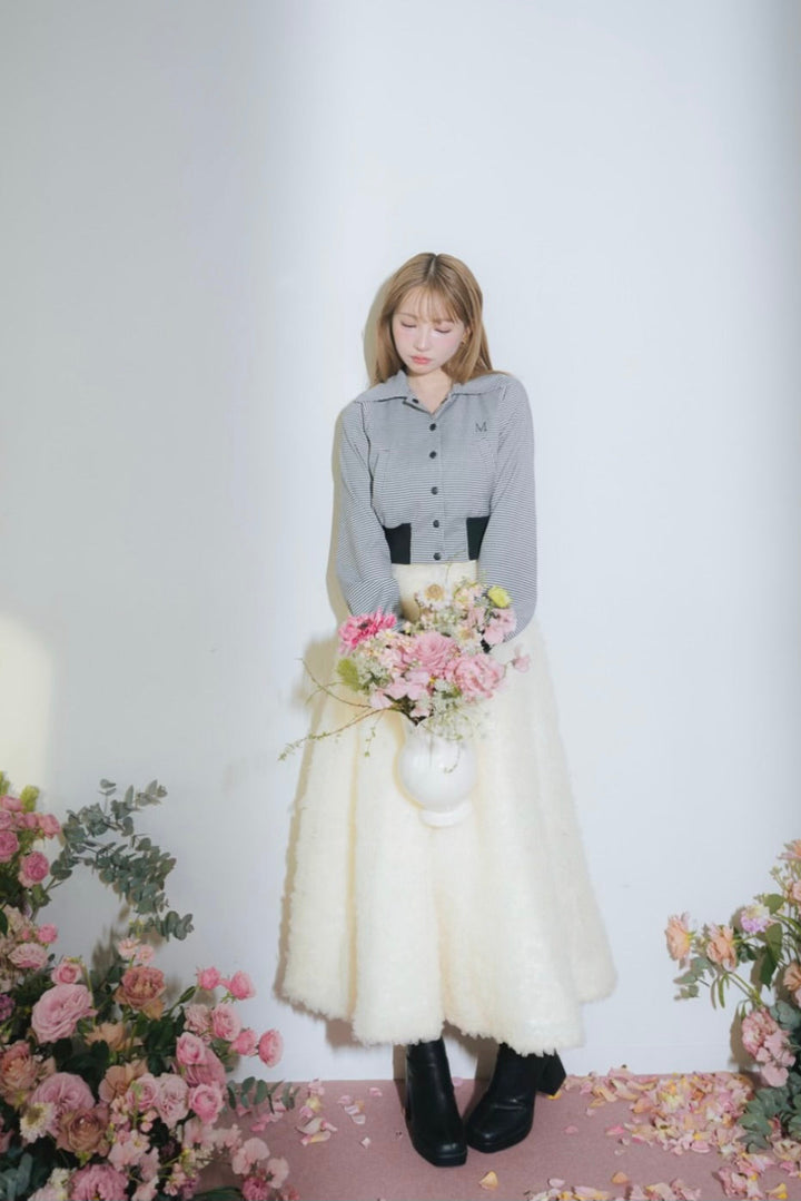 新品♡ミストレアス♡Velvet Tiered Mini Culotte フラワー レース フレアスカート le reve vaniller 全2色