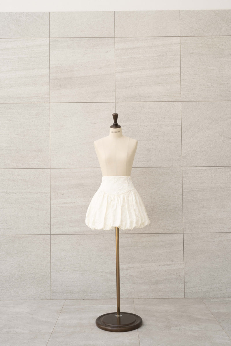 Ribbon Jacquard Balloon Skirt