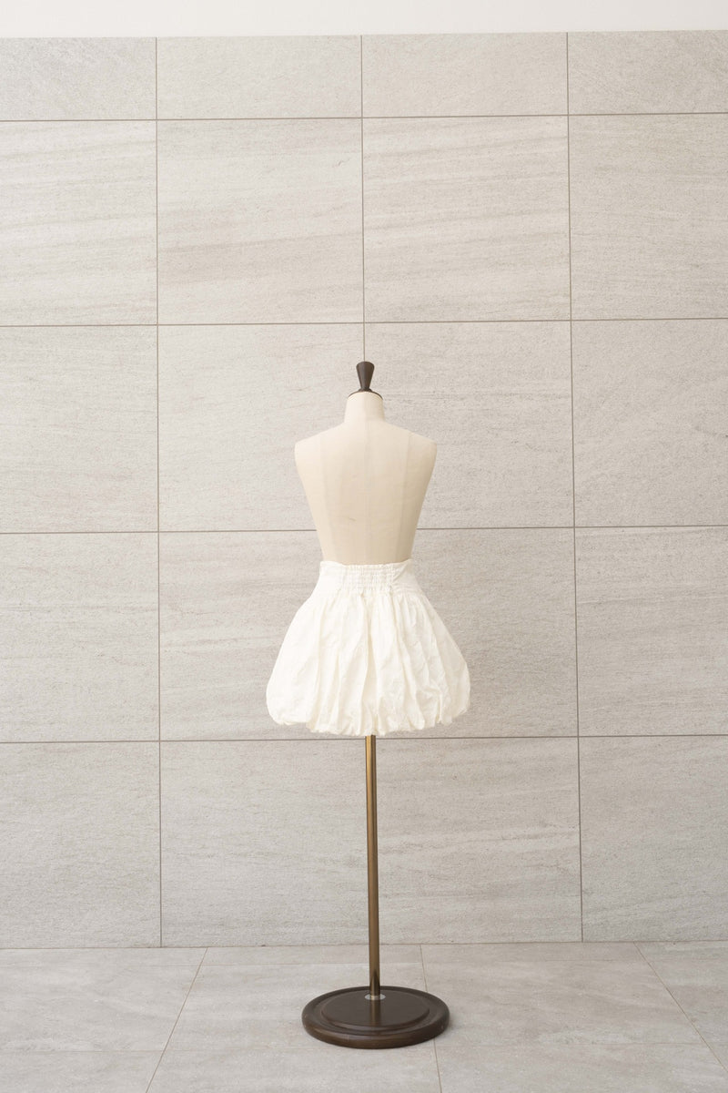 Ribbon Jacquard Balloon Skirt