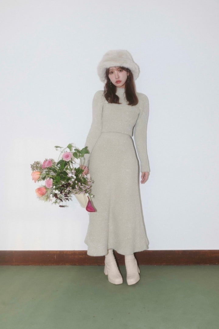 Twinkle Shaggy Knit Top & Mermaid Skirt - MISTREASS