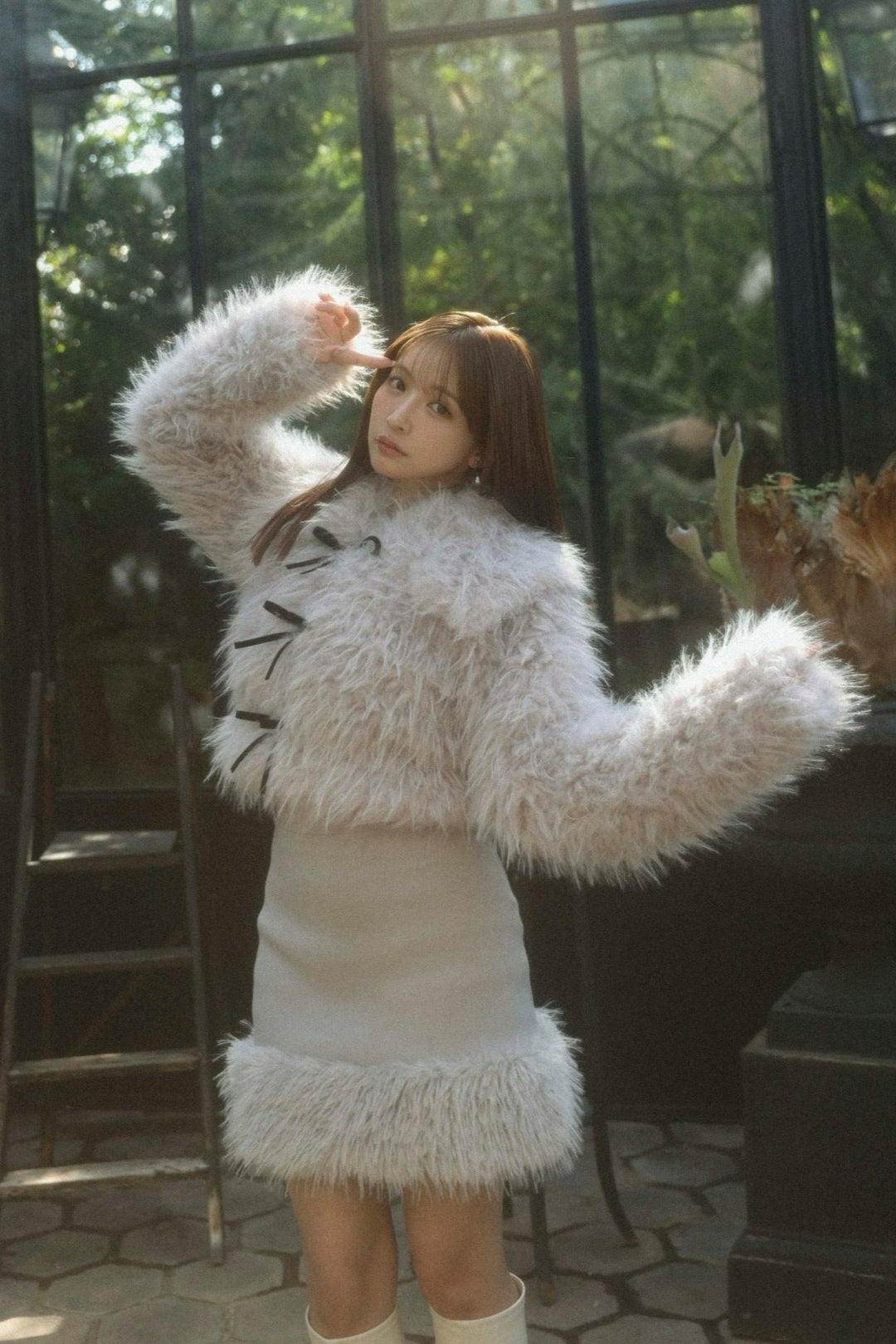 ミストレアス♡Poodle Fur Ribbon Short blouson Poodle Fur Ribbon Short blouson - MISTREASS