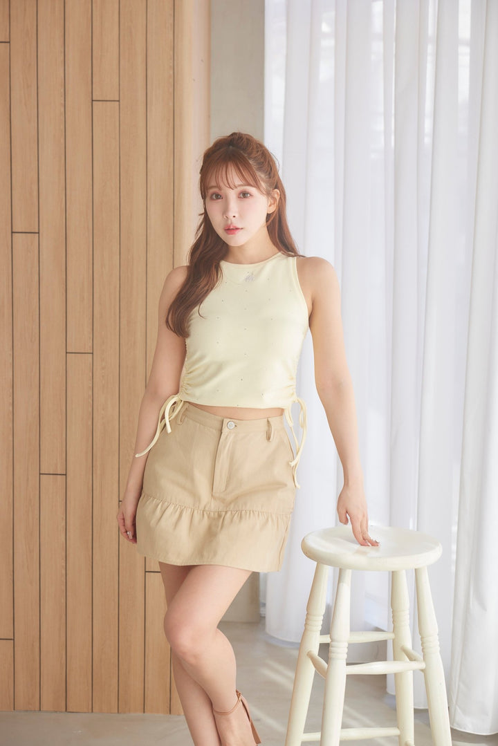 mistreass Chino Gather Mini Skirt ミニスカート Chino Gather Mini Skirt - MISTREASS