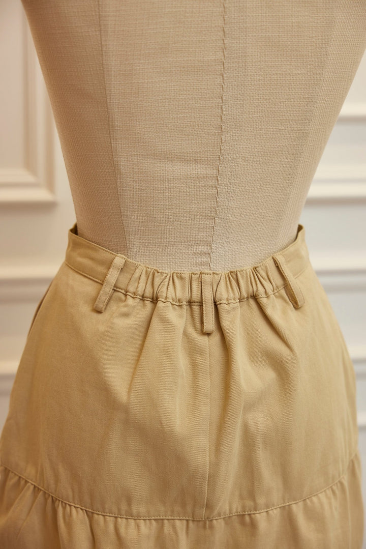 Chino Gather Mini Skirt - MISTREASS