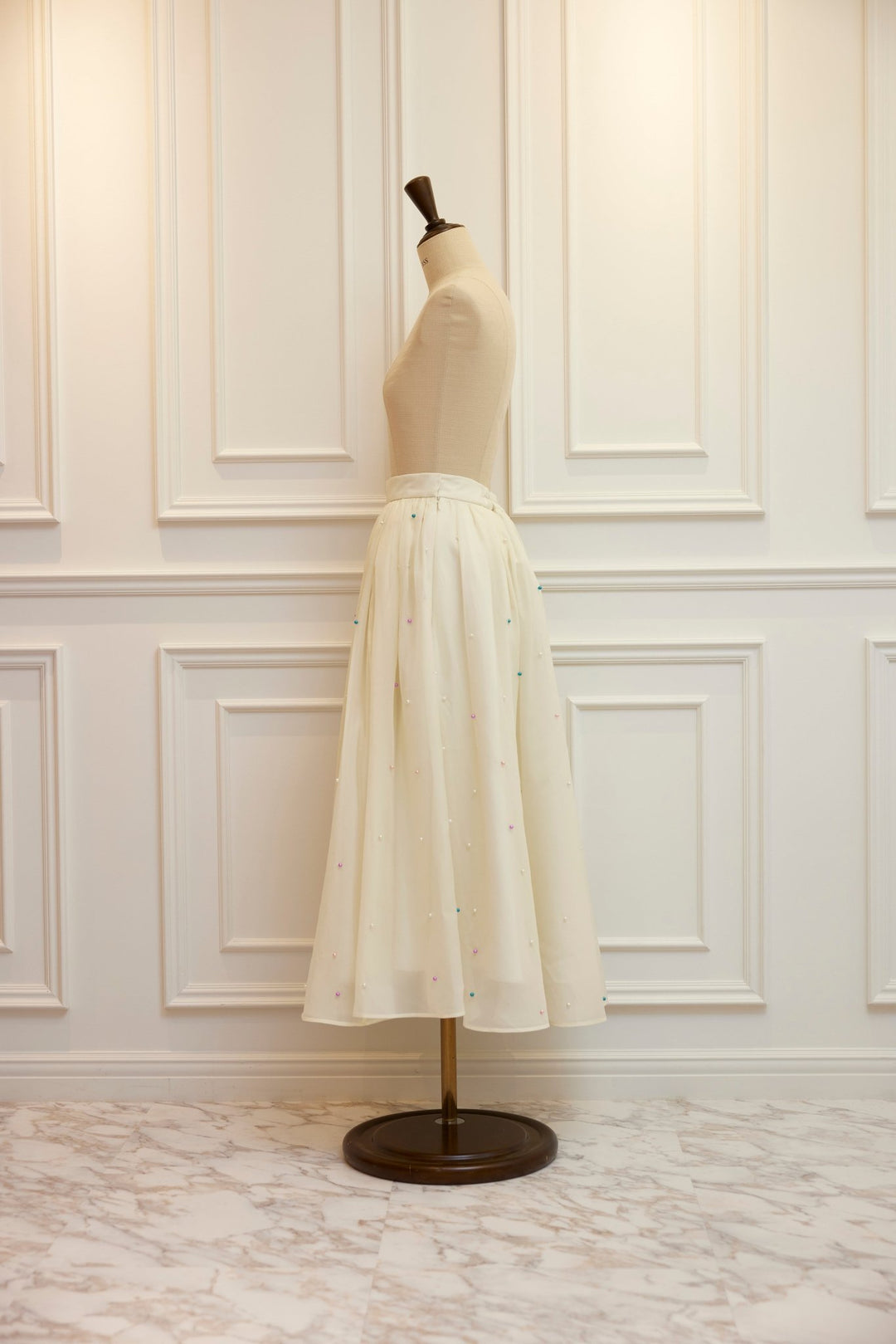 Color Beads Flare Skirt - MISTREASS